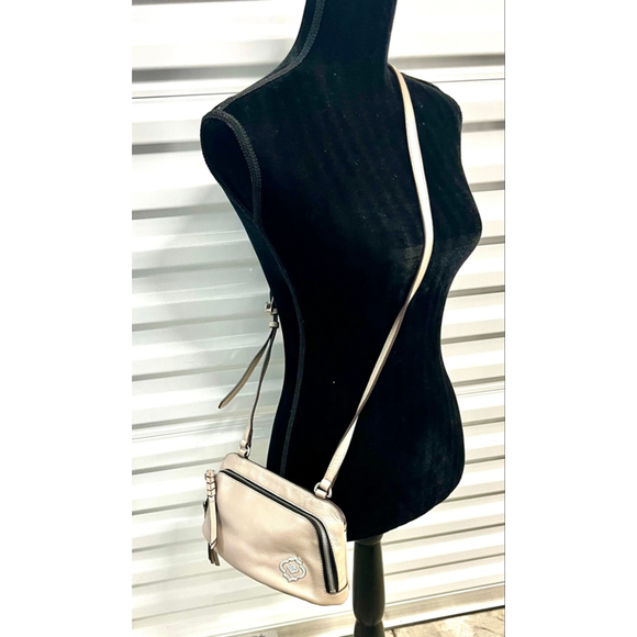 Oryany Beige Leather Crosdbody Bag Small - Picture 4 of 6